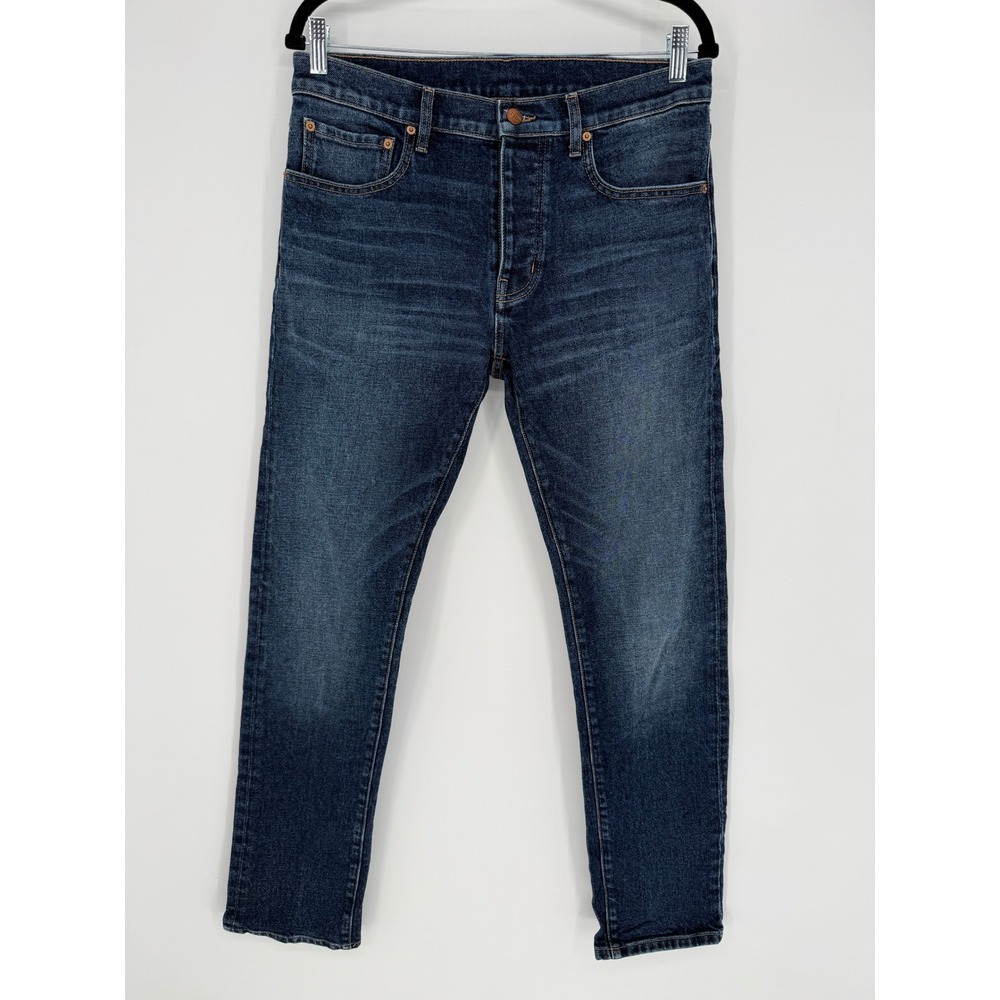 TWIN DRAGON DENIM SLIM STRAIGHT JEANS DARK WASH 32X32 MEN'S JEANS